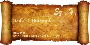 Szél Herbert névjegykártya